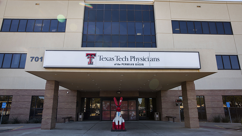 entrance to the Texas Tech Physicians clinic in Odessa